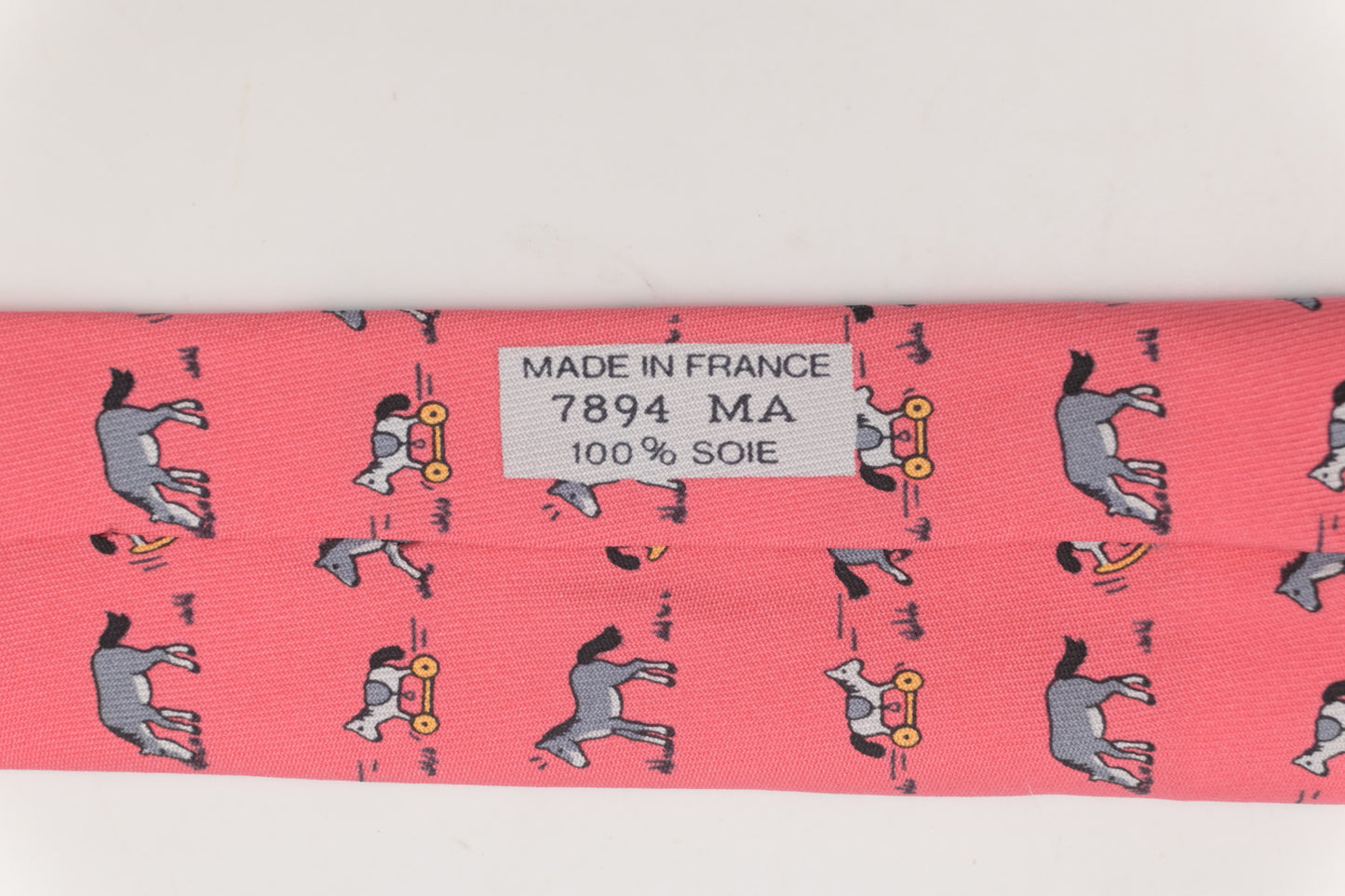 Hermes Tie in Pink Silk
