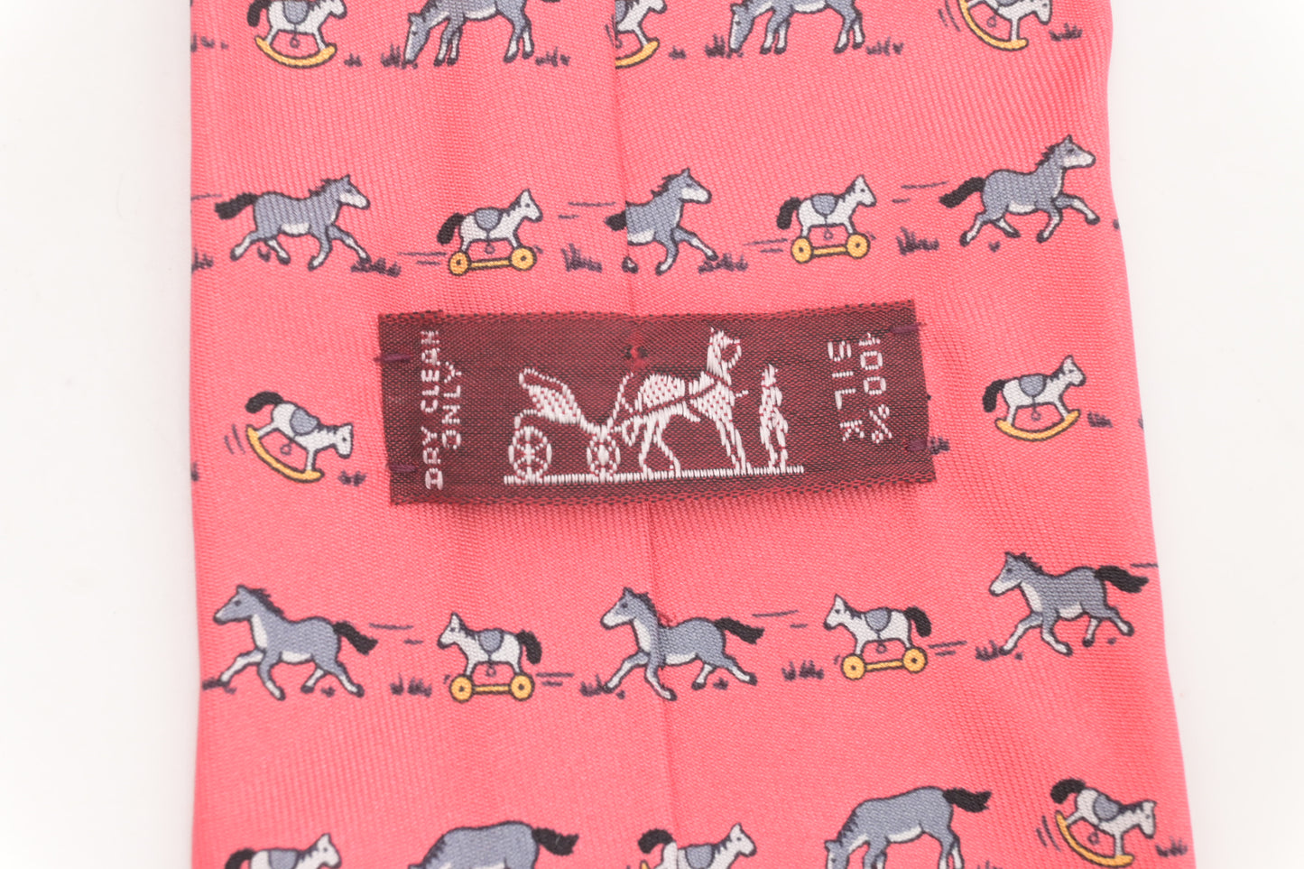 Hermes Tie in Pink Silk