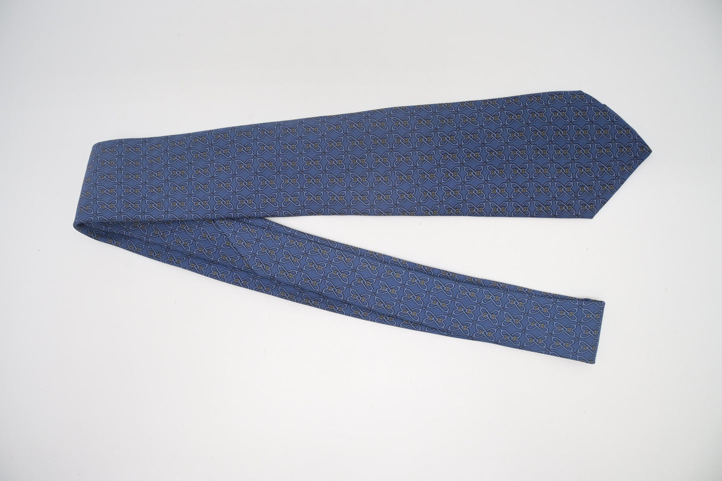Hermes Tie in Blue Silk