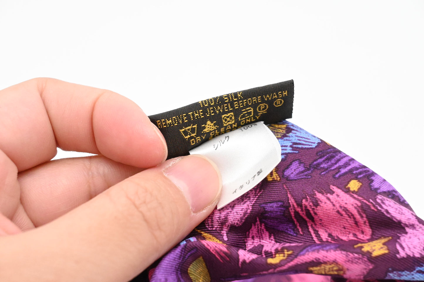 Louis Vuitton Bandeau with Ring in Purple Floral Silk