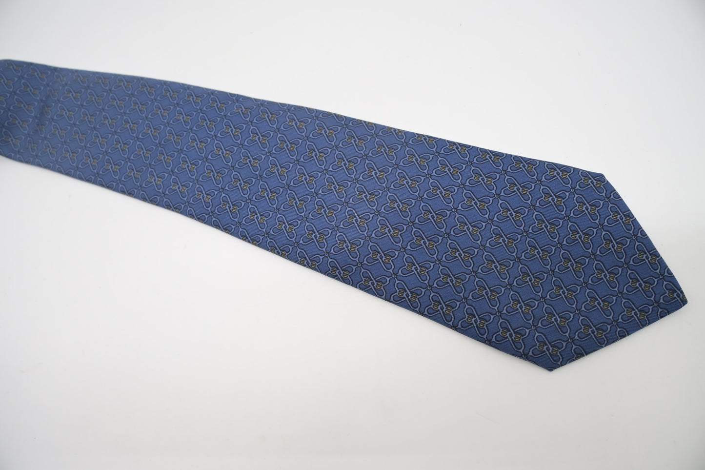 Hermes Tie in Blue Silk