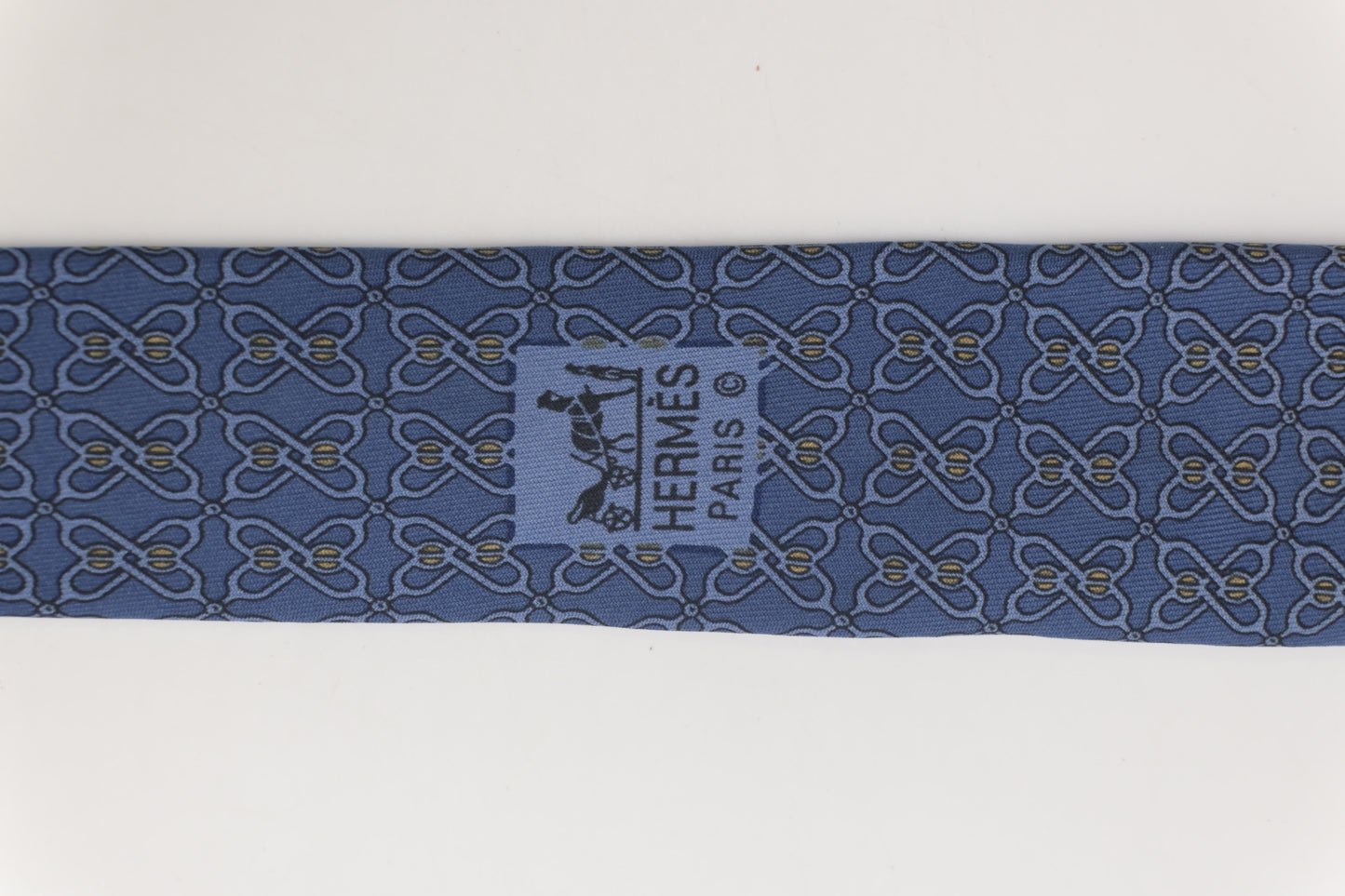 Hermes Tie in Blue Silk