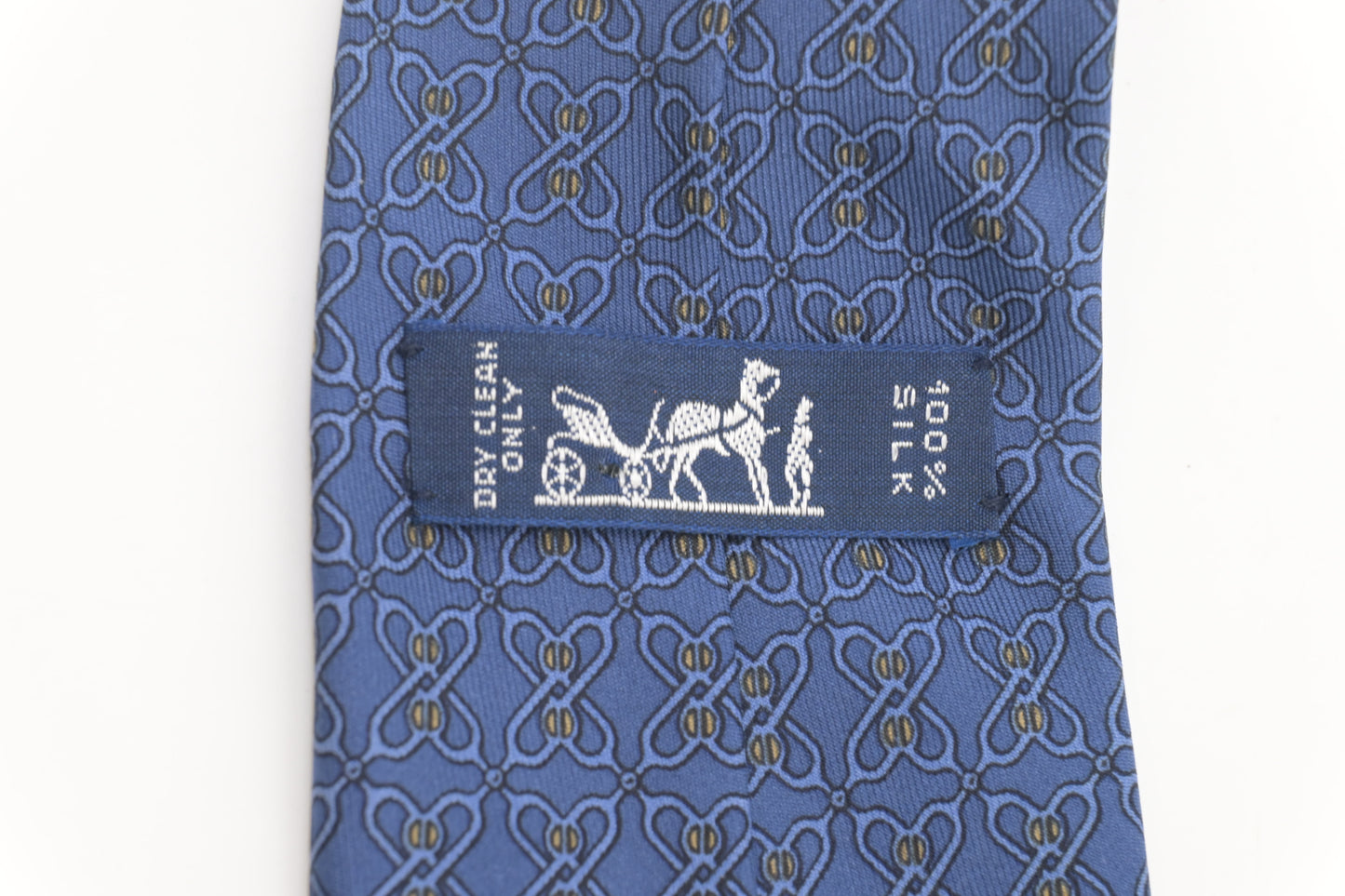 Hermes Tie in Blue Silk