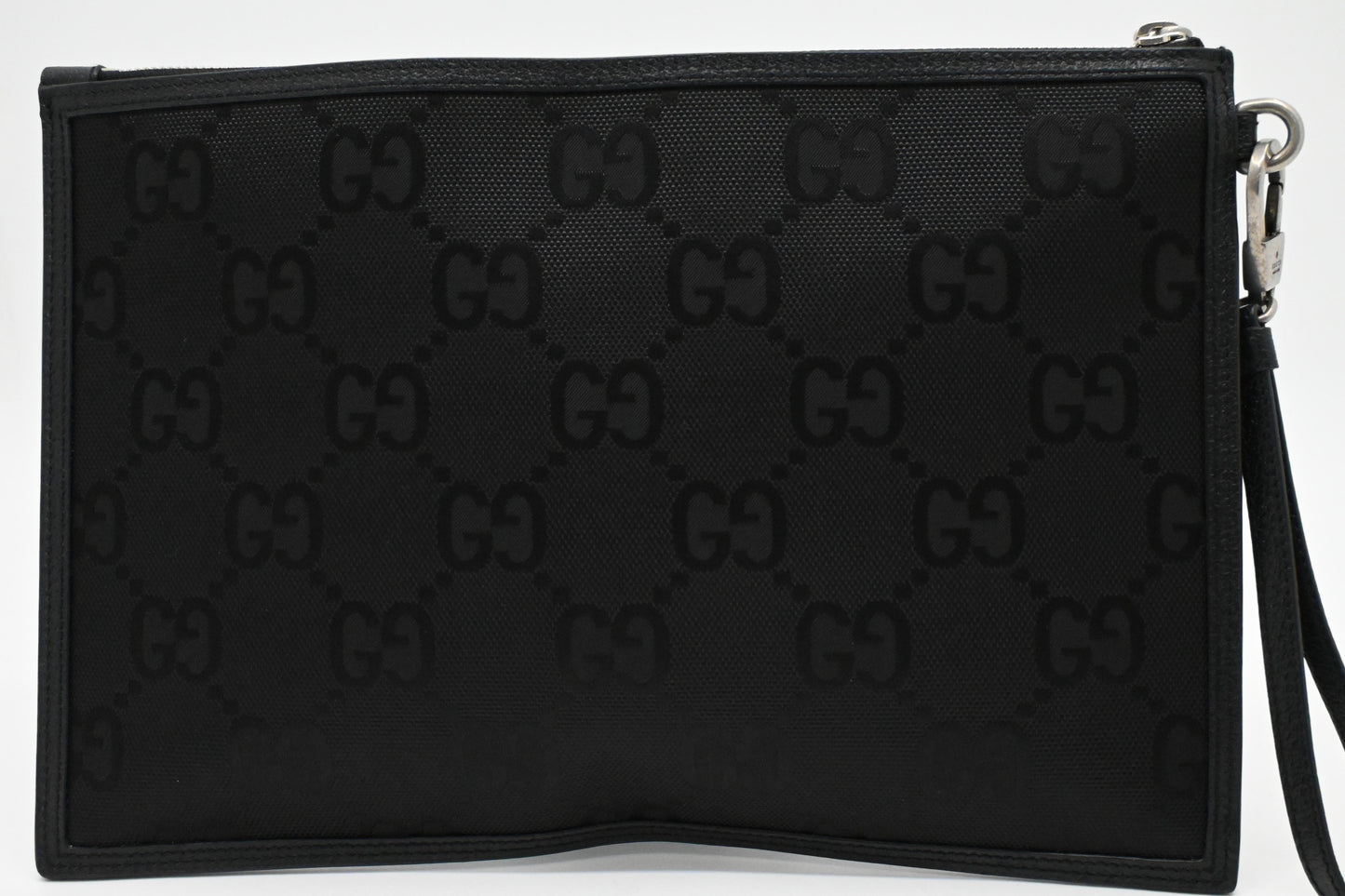 Gucci "Off the Grid" Wristlet Pouch in Black Canvas