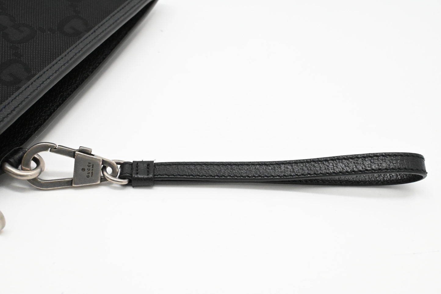 Gucci "Off the Grid" Wristlet Pouch in Black Canvas