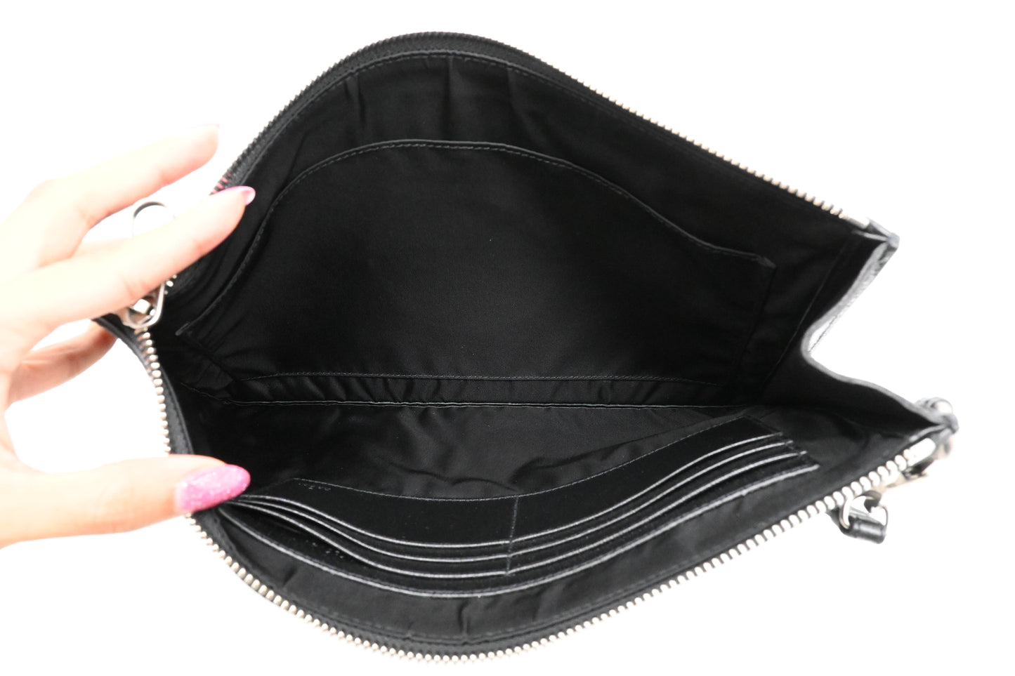 Gucci "Off the Grid" Wristlet Pouch in Black Canvas