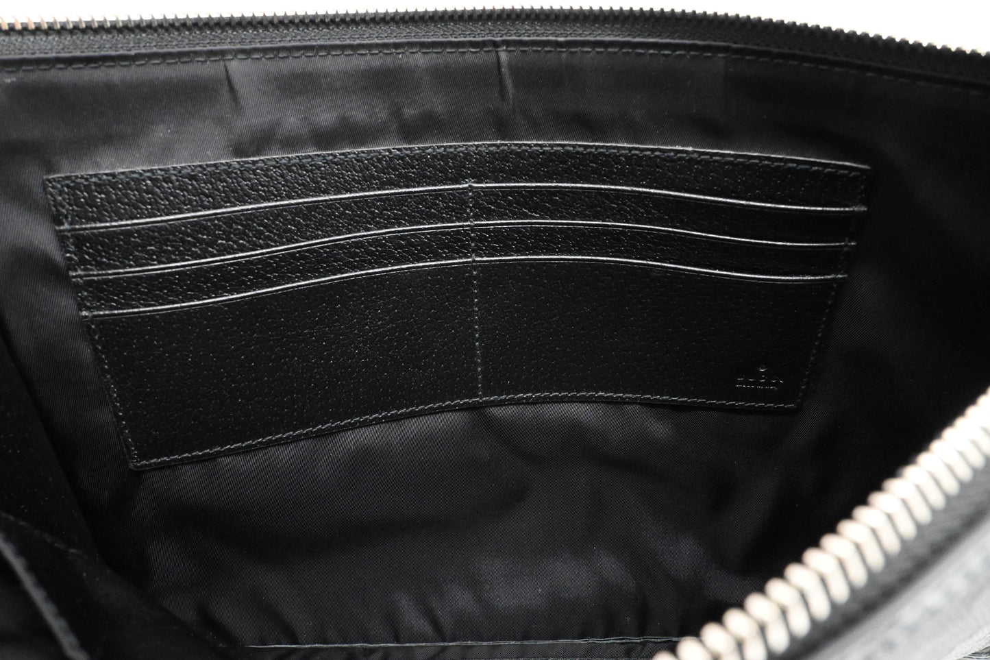 Gucci "Off the Grid" Wristlet Pouch in Black Canvas