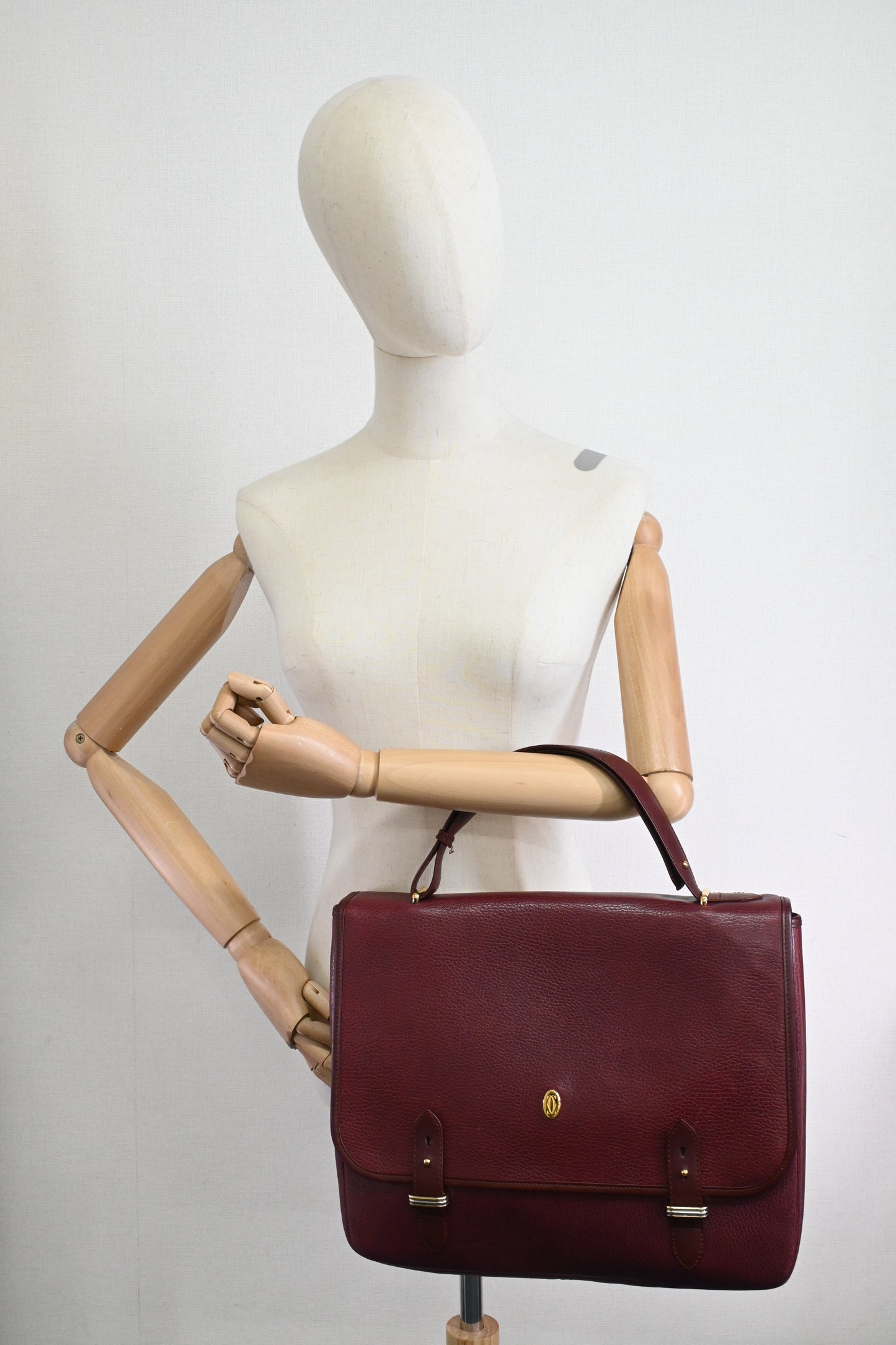 Cartier Business Bag in Burgundy Leather