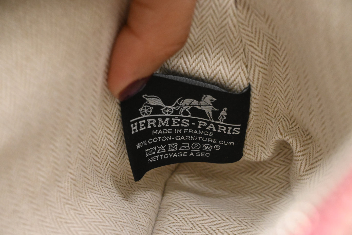 Hermes Crazy H Bolide Pouch in Pink Canvas
