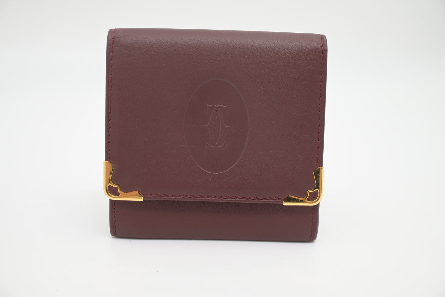 Cartier Coin Case in Burgundy Leather