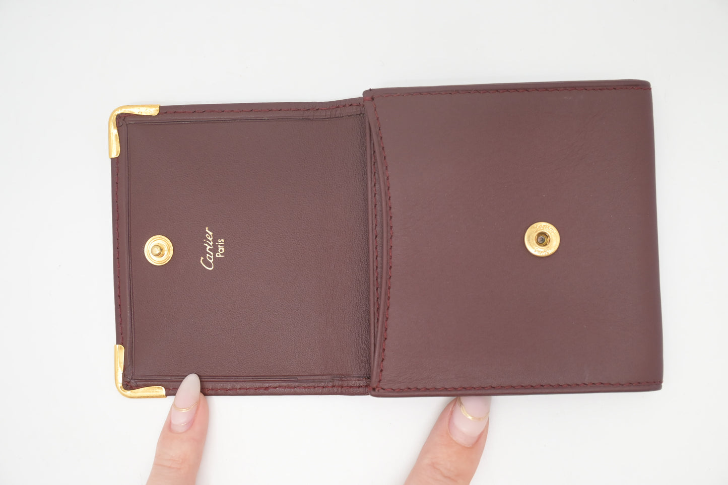 Cartier Coin Case in Burgundy Leather