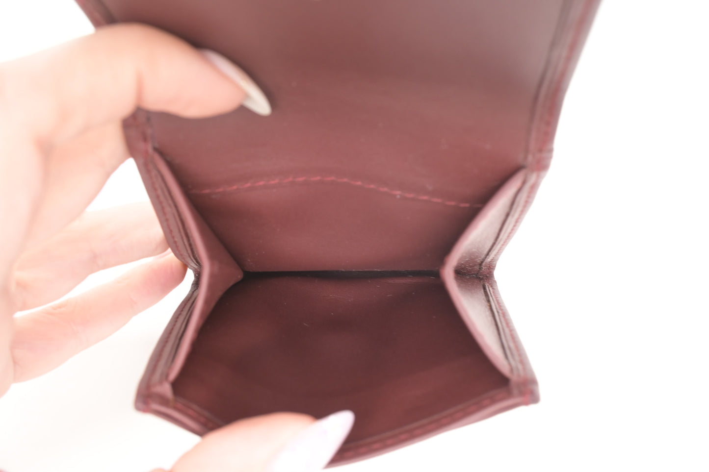 Cartier Coin Case in Burgundy Leather