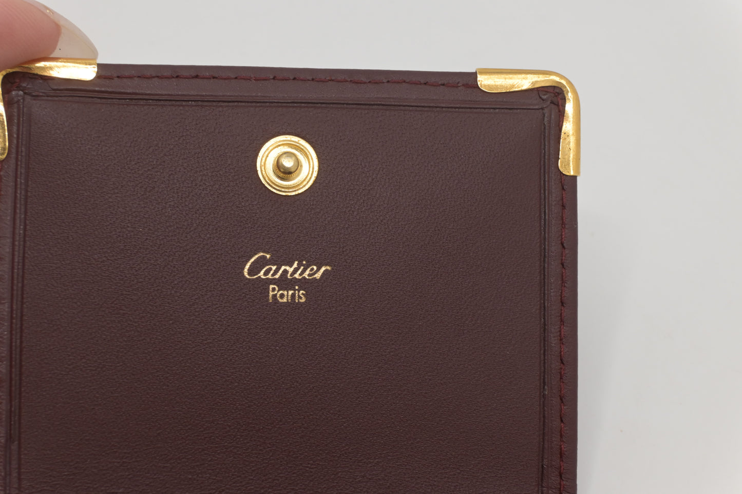 Cartier Coin Case in Burgundy Leather