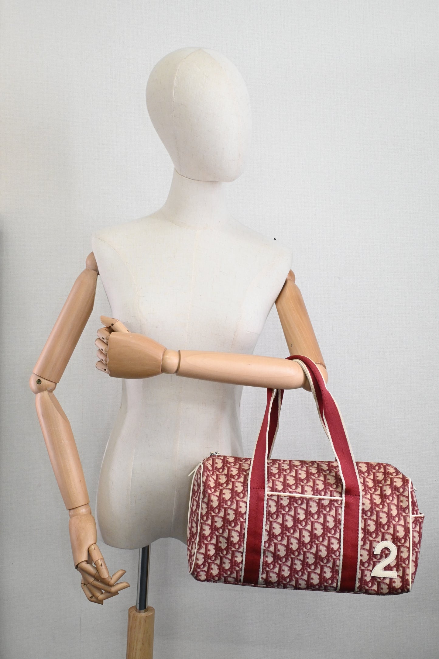 Dior Boston Bag in Red Oblique Coated Canvas