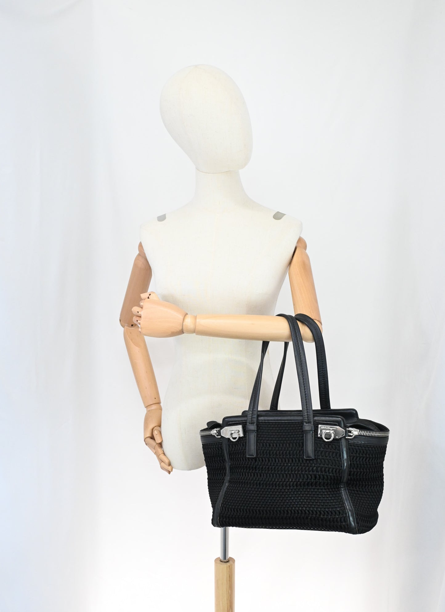 Ferragamo Verve Tote in Black Nylon