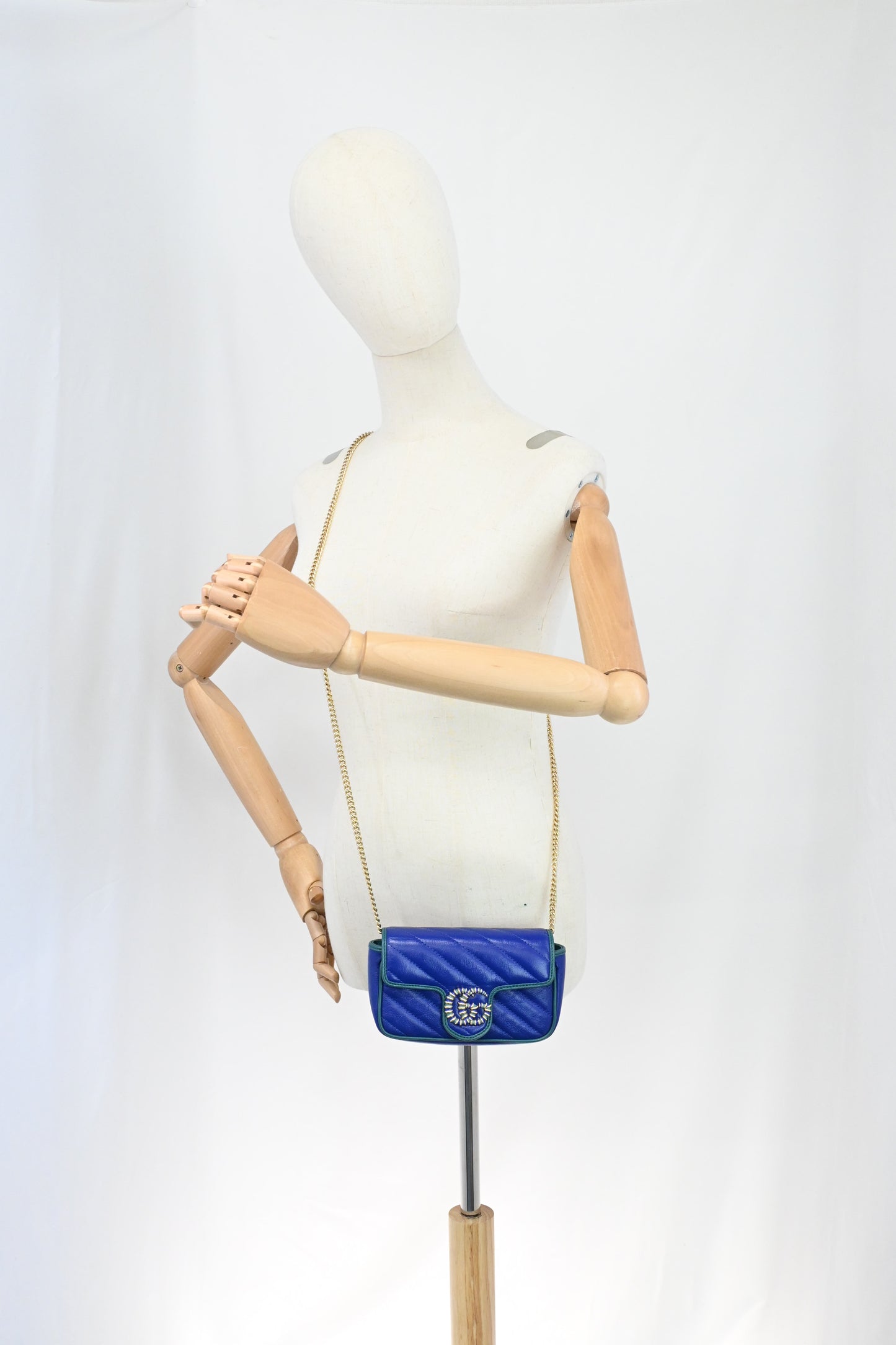 Gucci Mini Marmont Crossbody in Blue Leather