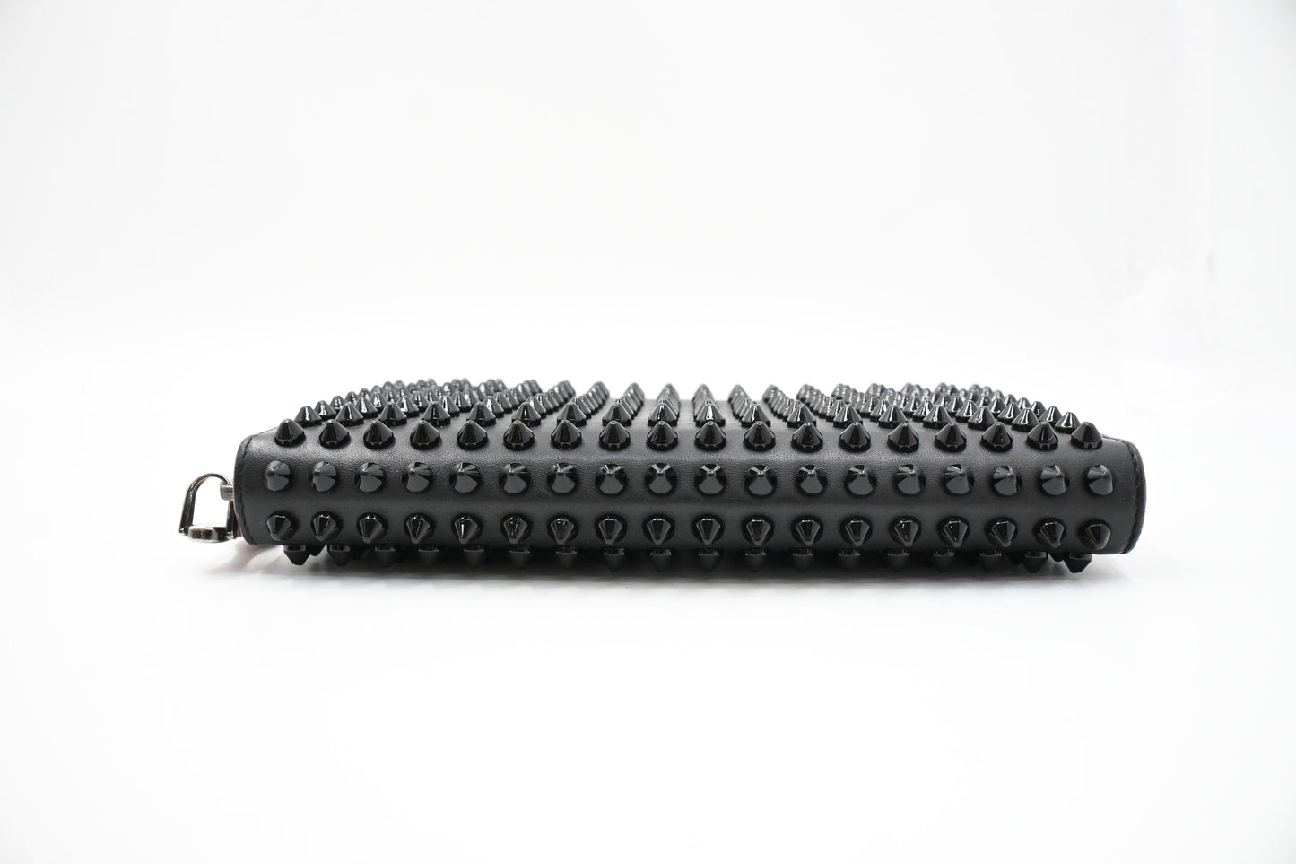 Louboutin Zippy Wallet in Black Spiked Leather