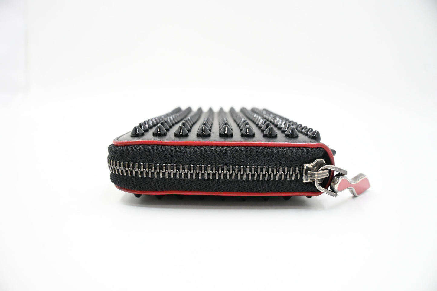 Louboutin Zippy Wallet in Black Spiked Leather