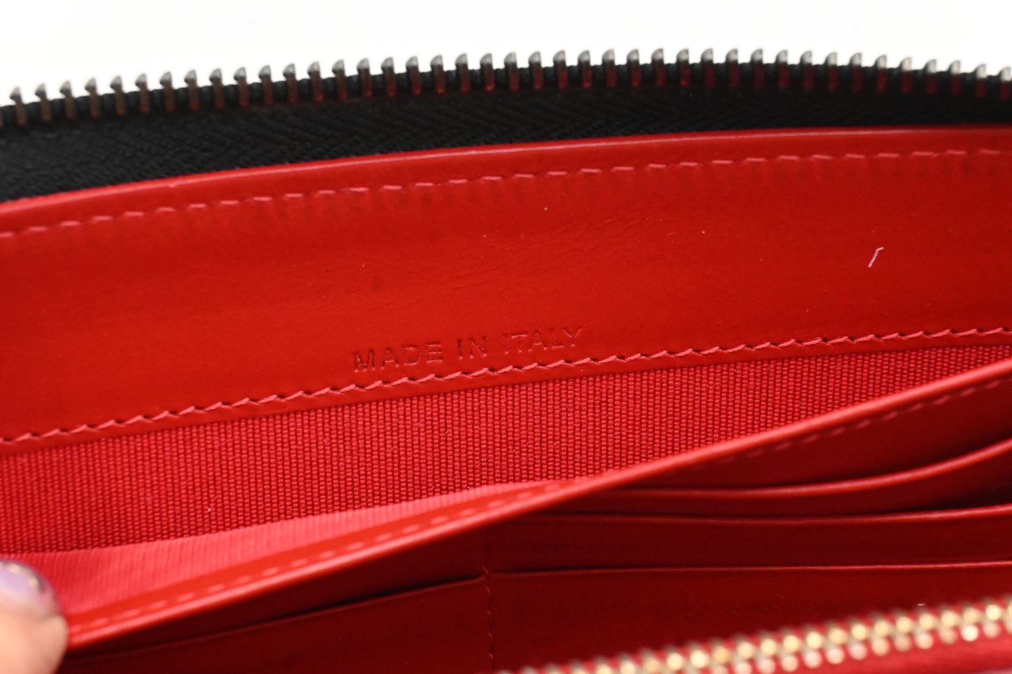 Louboutin Zippy Wallet in Black Spiked Leather