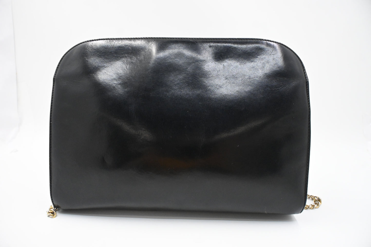 Ferragamo Chain Crossbody in Black Leather