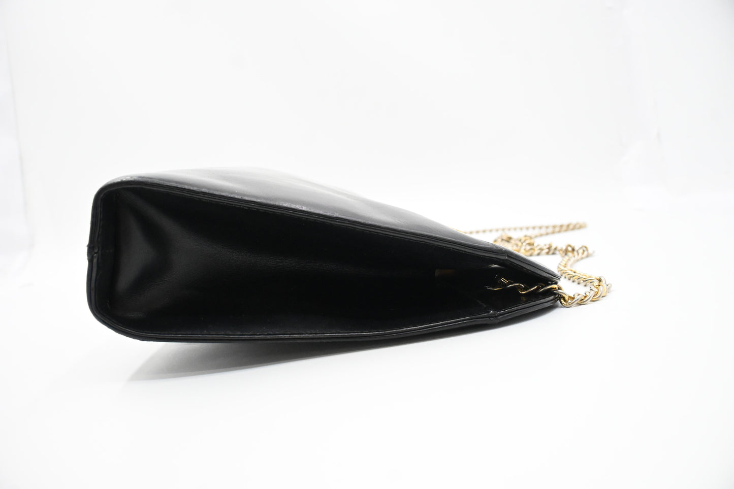 Ferragamo Chain Crossbody in Black Leather
