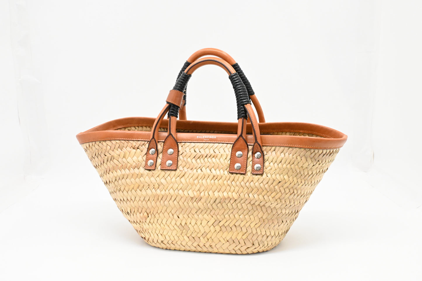 Balenciaga Bistro Panier Basket Bag in Tan Leather