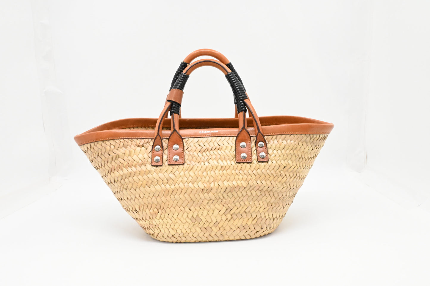 Balenciaga Bistro Panier Basket Bag in Tan Leather