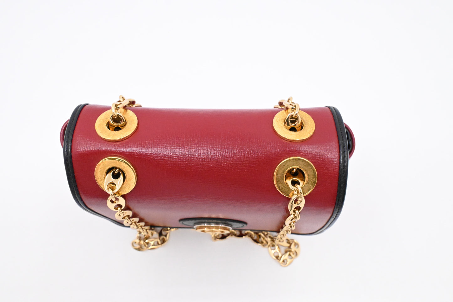 Gucci Shoulder Bag in Red and Black Leather