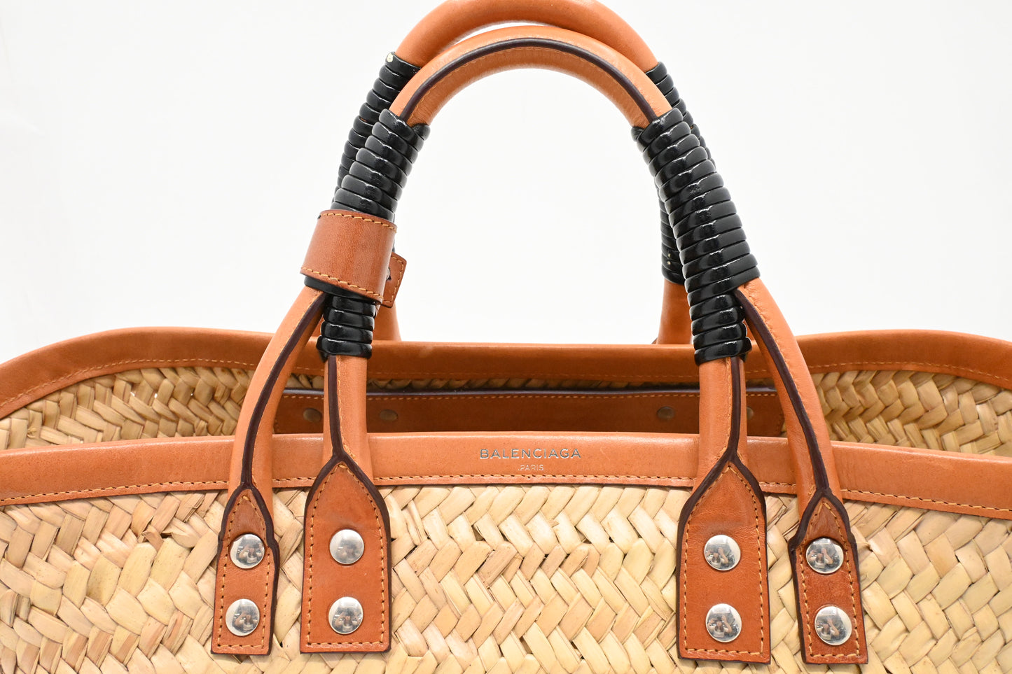Balenciaga Bistro Panier Basket Bag in Tan Leather