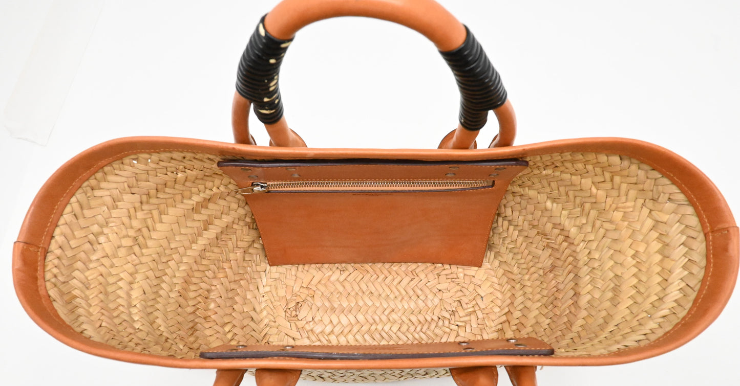 Balenciaga Bistro Panier Basket Bag in Tan Leather