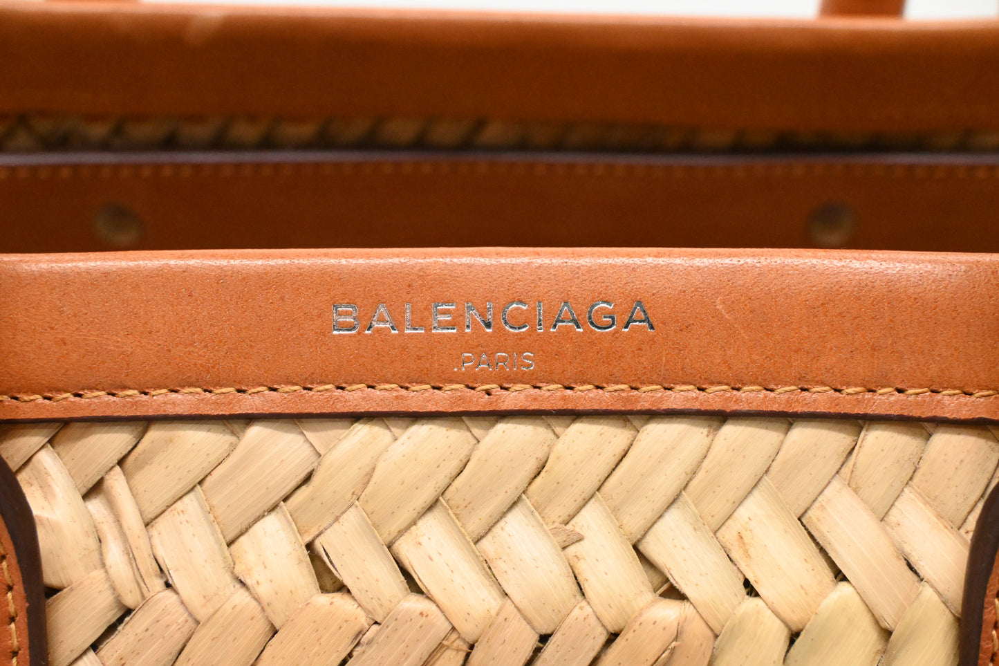 Balenciaga Bistro Panier Basket Bag in Tan Leather