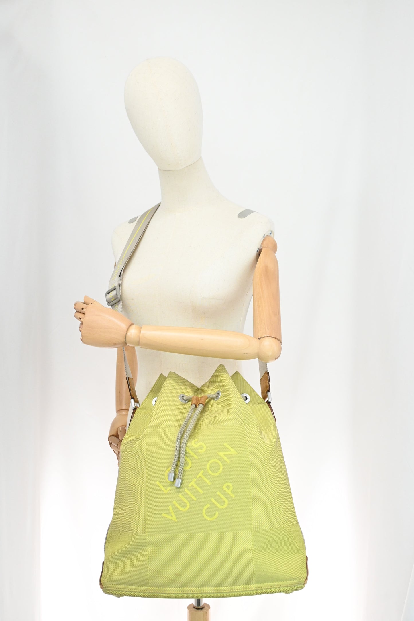 Louis Vuitton America's Cup Volunteer Shoulder Bag in Green Damier Geant Canvas