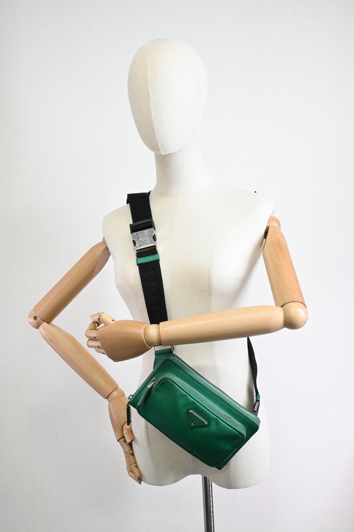 Prada Belt Bag in Green Saffiano Leather