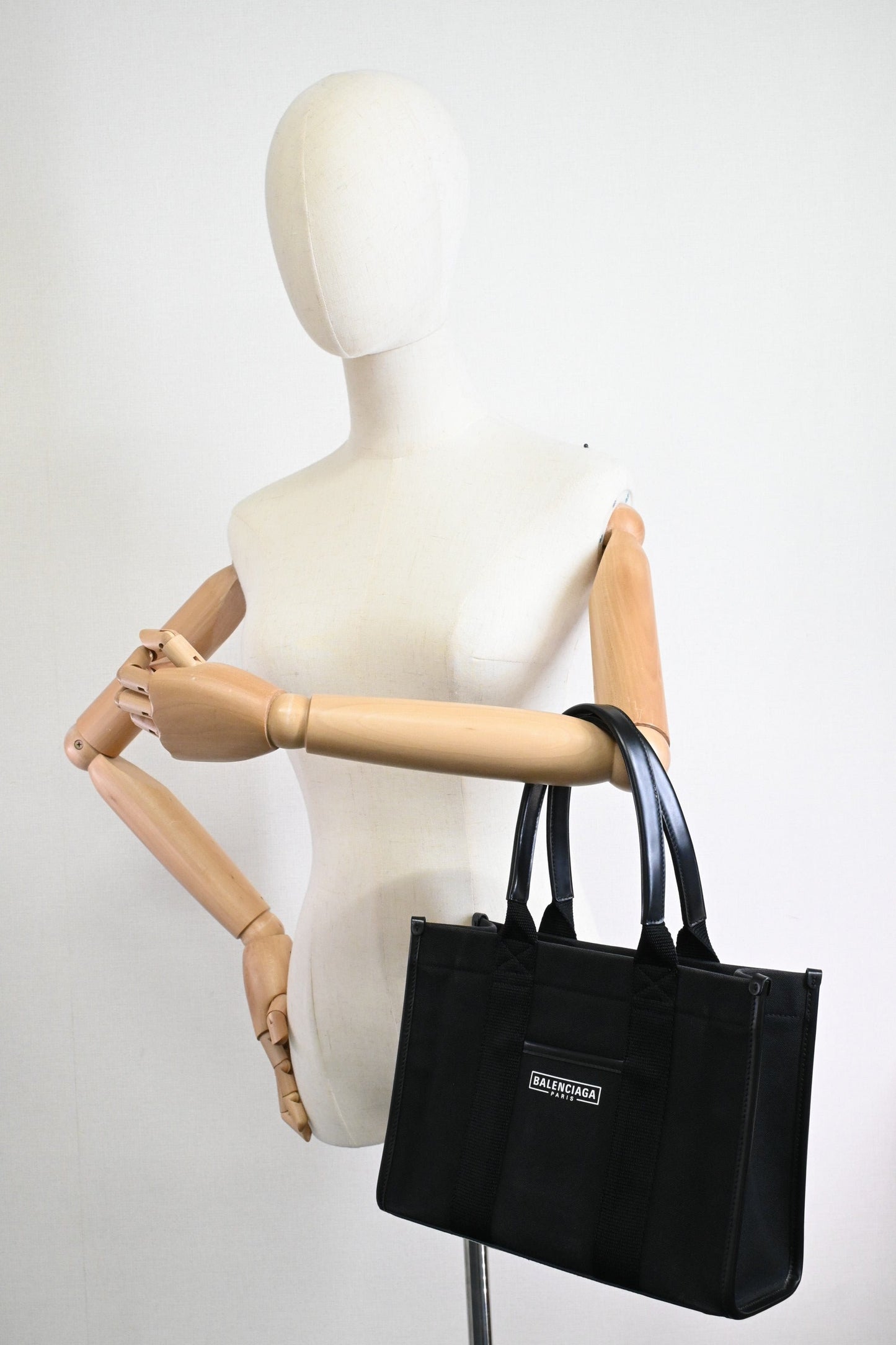 Balenciaga Hardware Small Tote Bag in Black Canvas