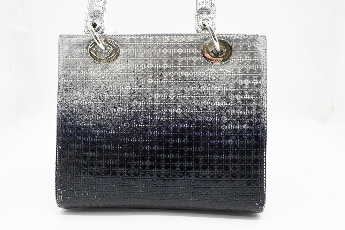 Dior Small Lady Dior in Gradient Silver Blue Leather