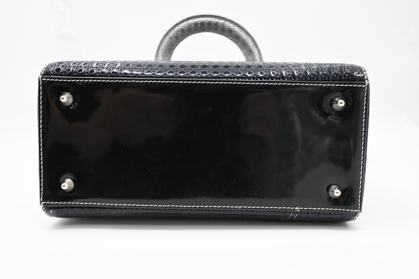 Dior Small Lady Dior in Gradient Silver Blue Leather
