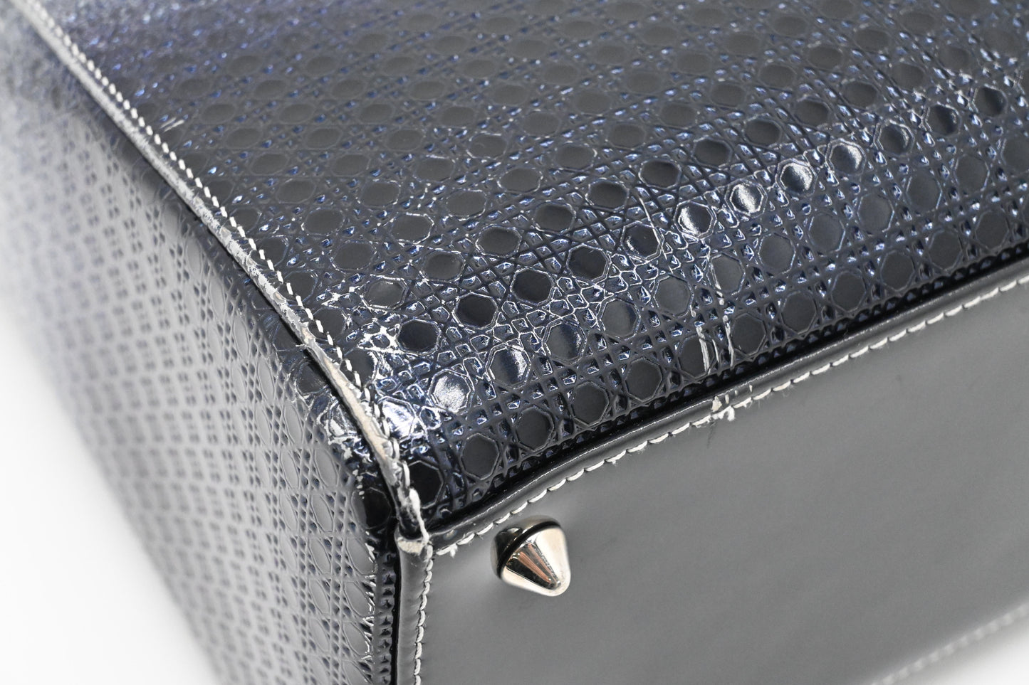 Dior Small Lady Dior in Gradient Silver Blue Leather