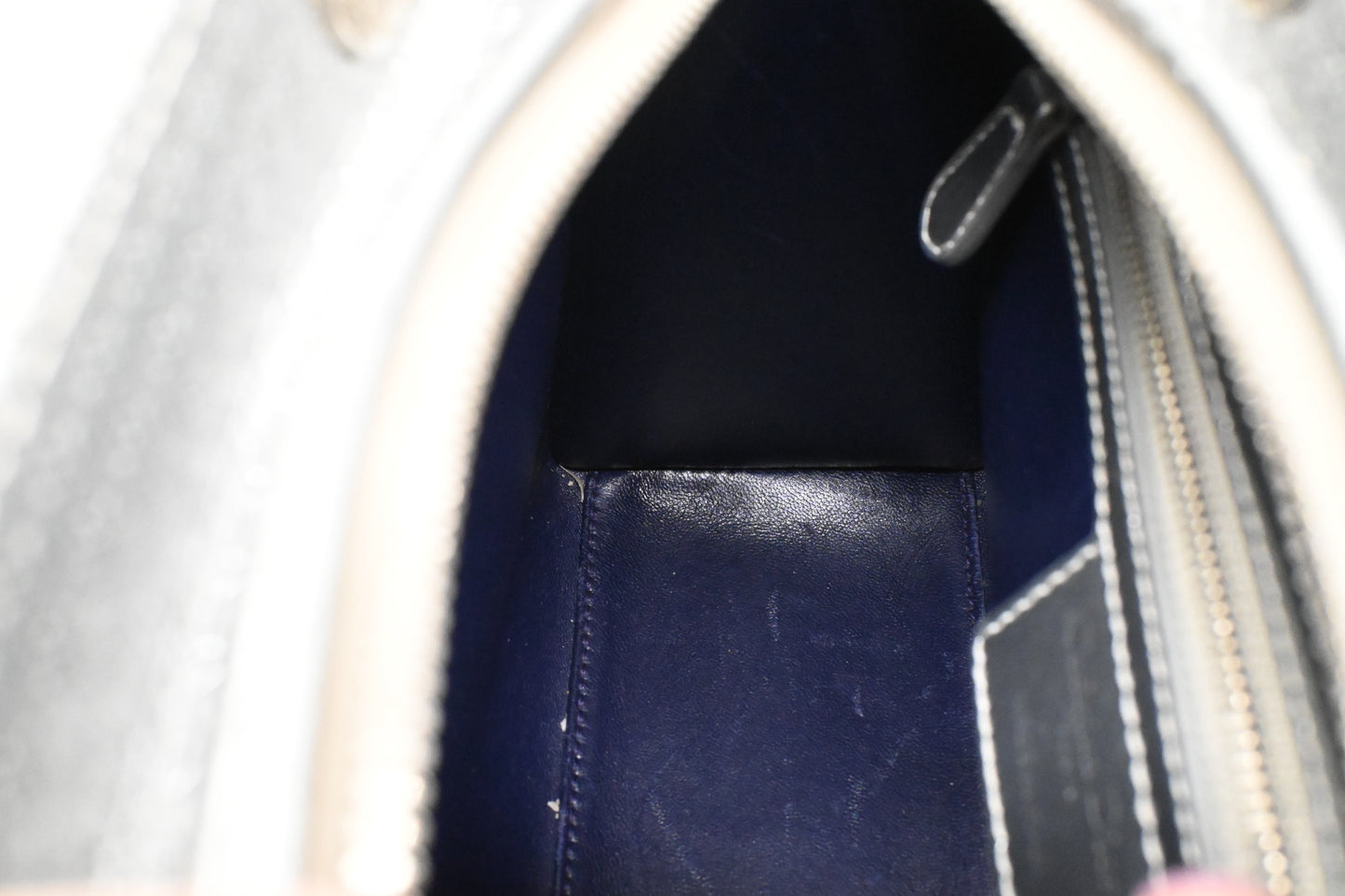 Dior Small Lady Dior in Gradient Silver Blue Leather