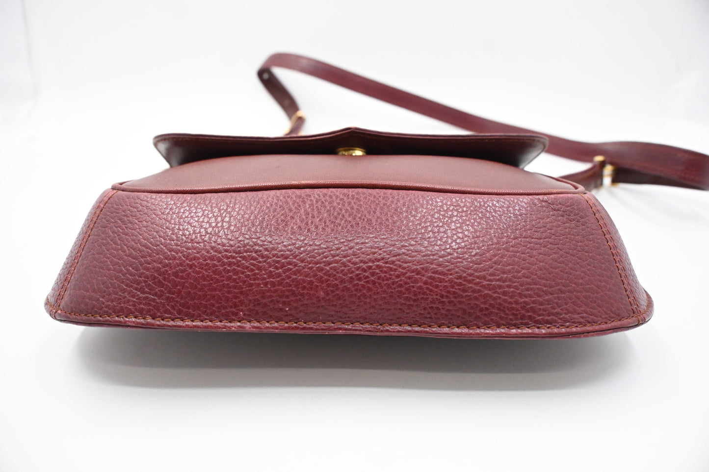 Cartier Flap Shoulder Bag in Burgundy Leather