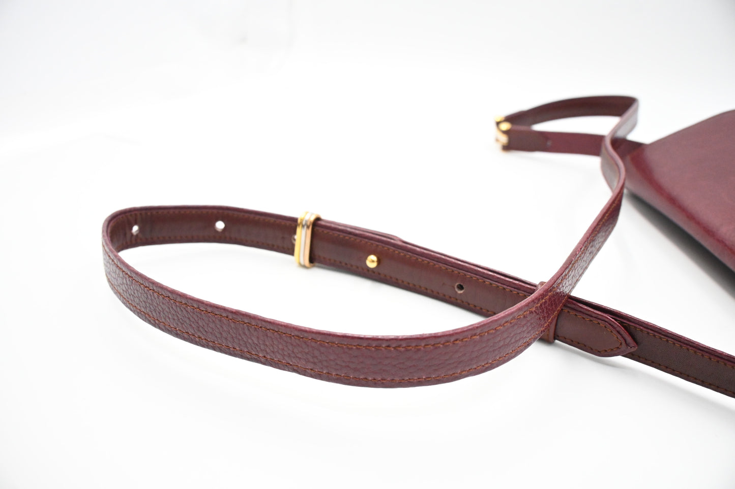 Cartier Flap Shoulder Bag in Burgundy Leather