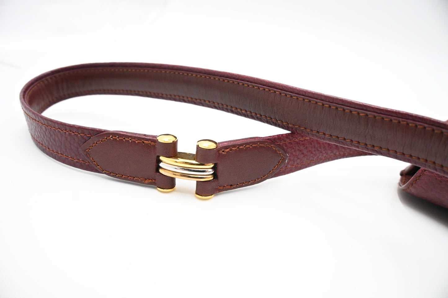 Cartier Flap Shoulder Bag in Burgundy Leather