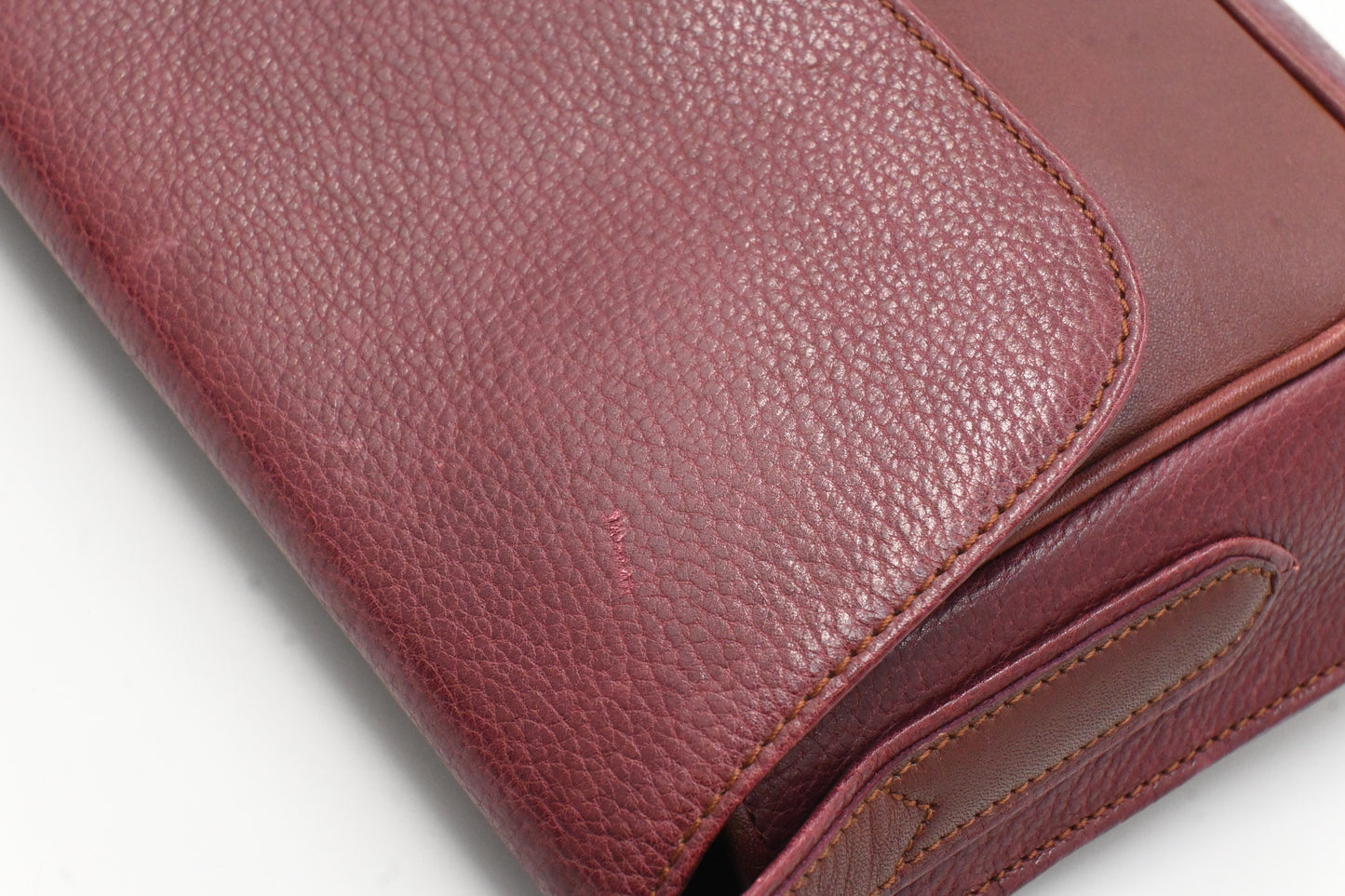 Cartier Flap Shoulder Bag in Burgundy Leather