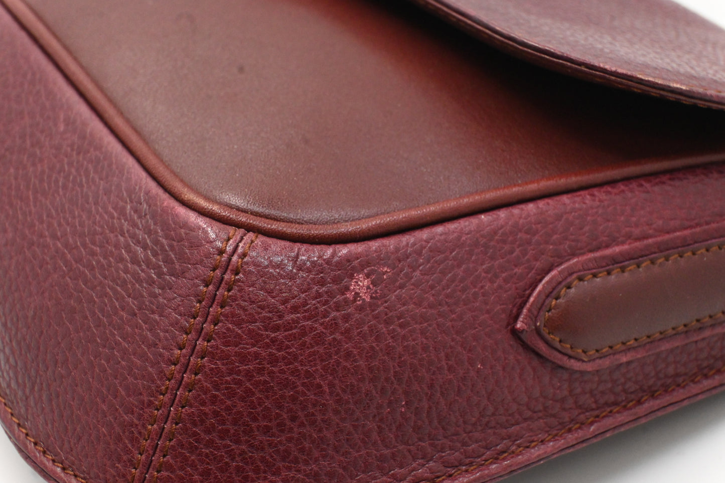 Cartier Flap Shoulder Bag in Burgundy Leather