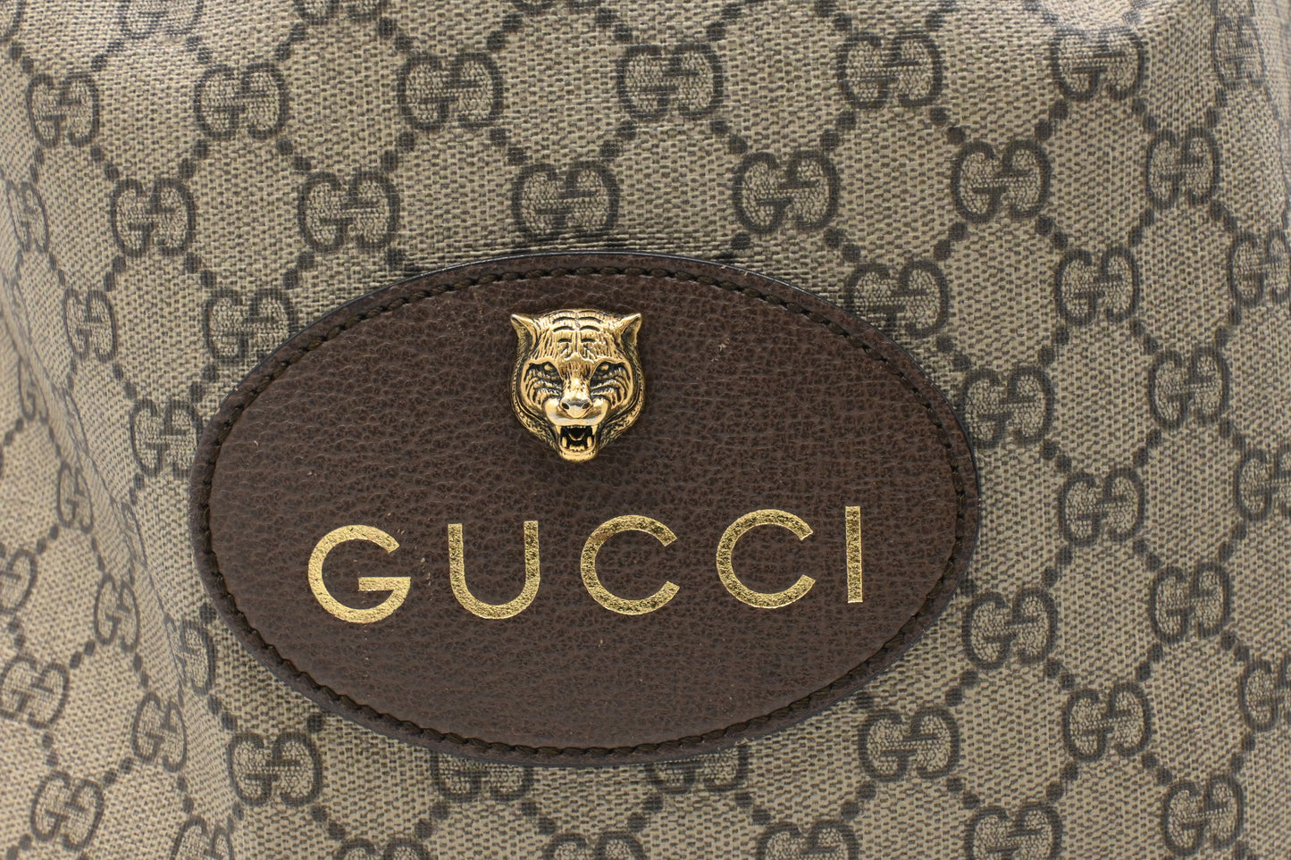 Gucci Tiger Drawstring Backpack in GG Supreme Canvas
