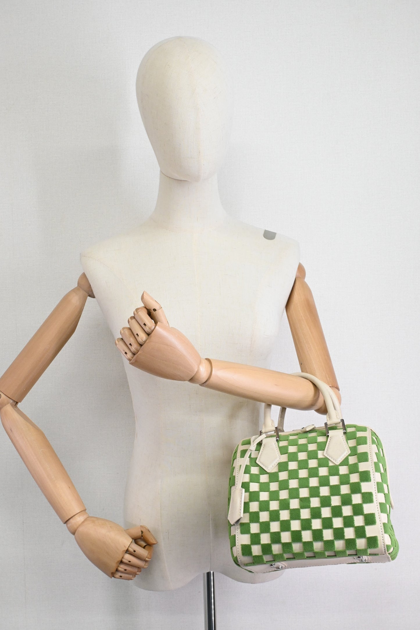 Louis Vuitton Speedy Cube in Green and Beige Damier Cubic Leather