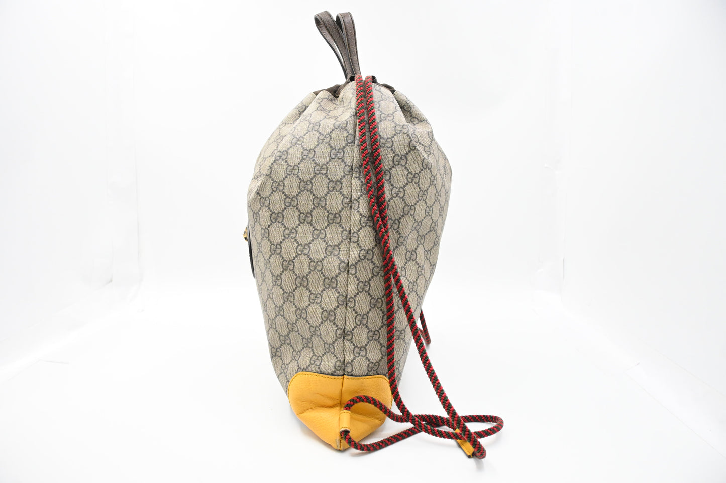 Gucci Tiger Drawstring Backpack in GG Supreme Canvas