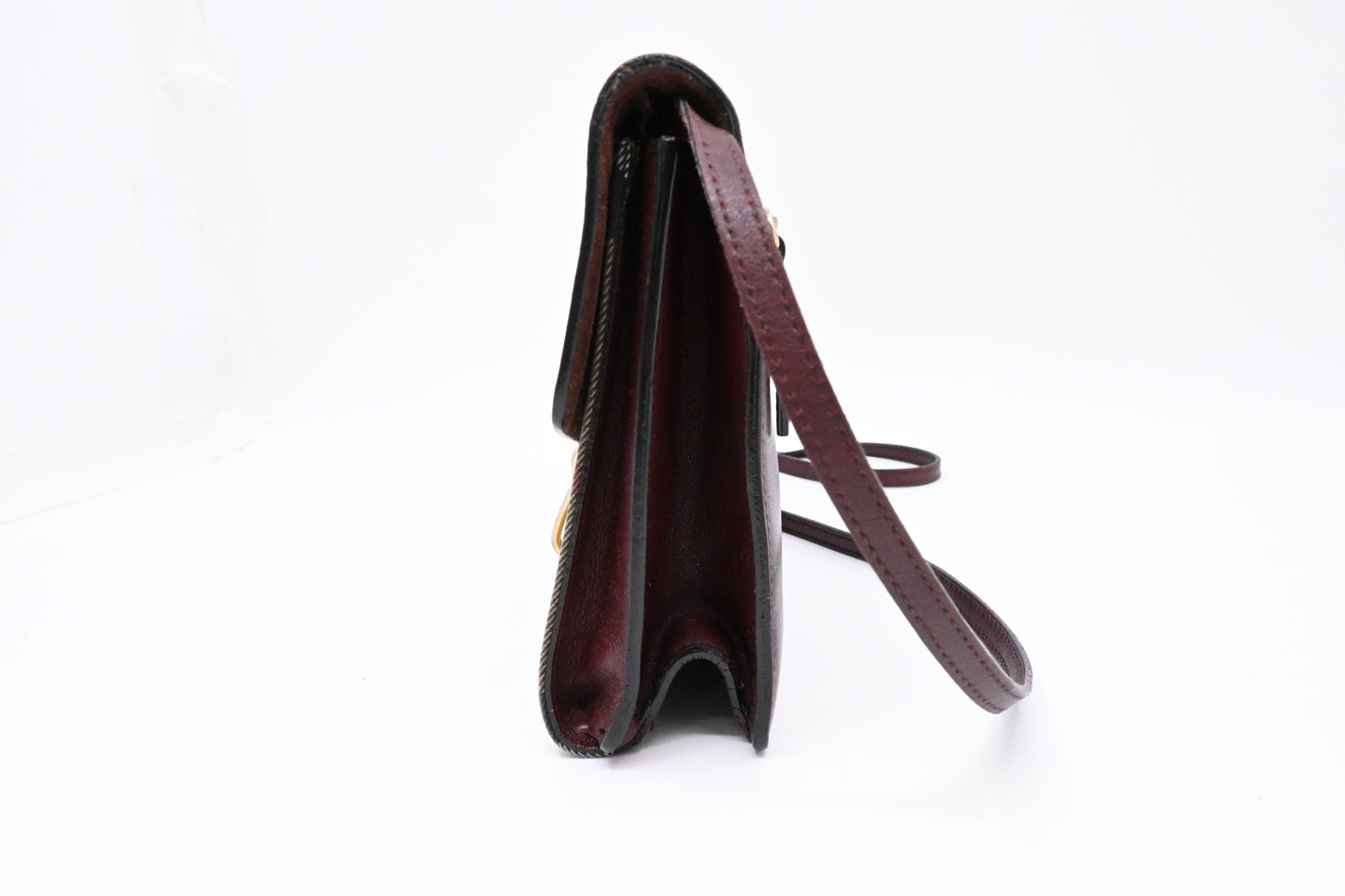 Burberry Crossbody in Burgundy Leather and Checked Canvas