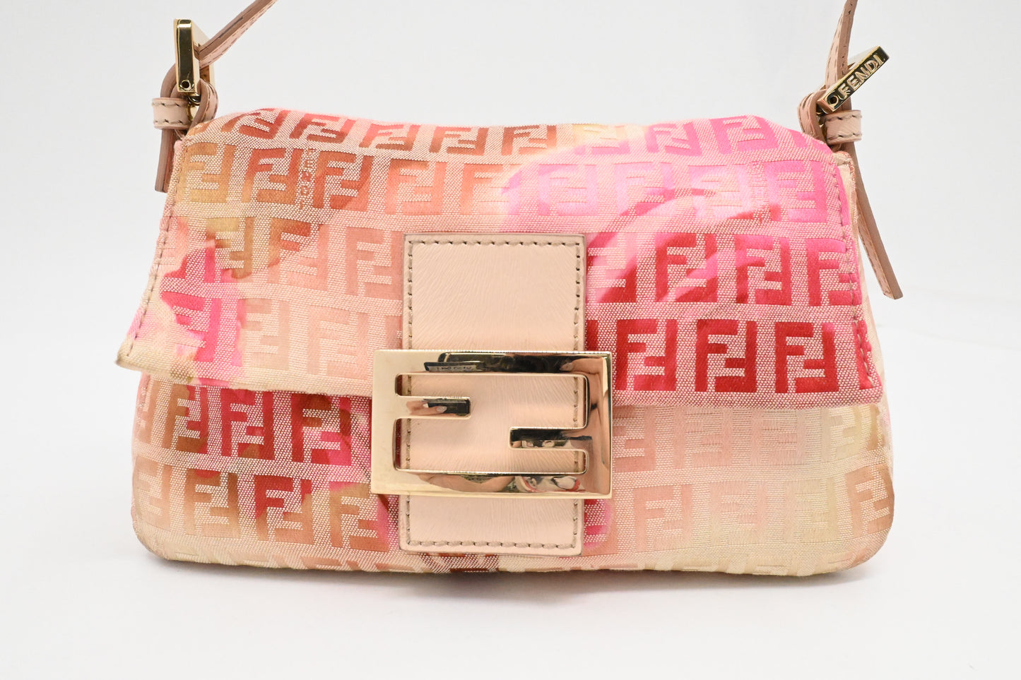 Fendi Mama Mini Baguette in Pink Floral Zucchino Canvas