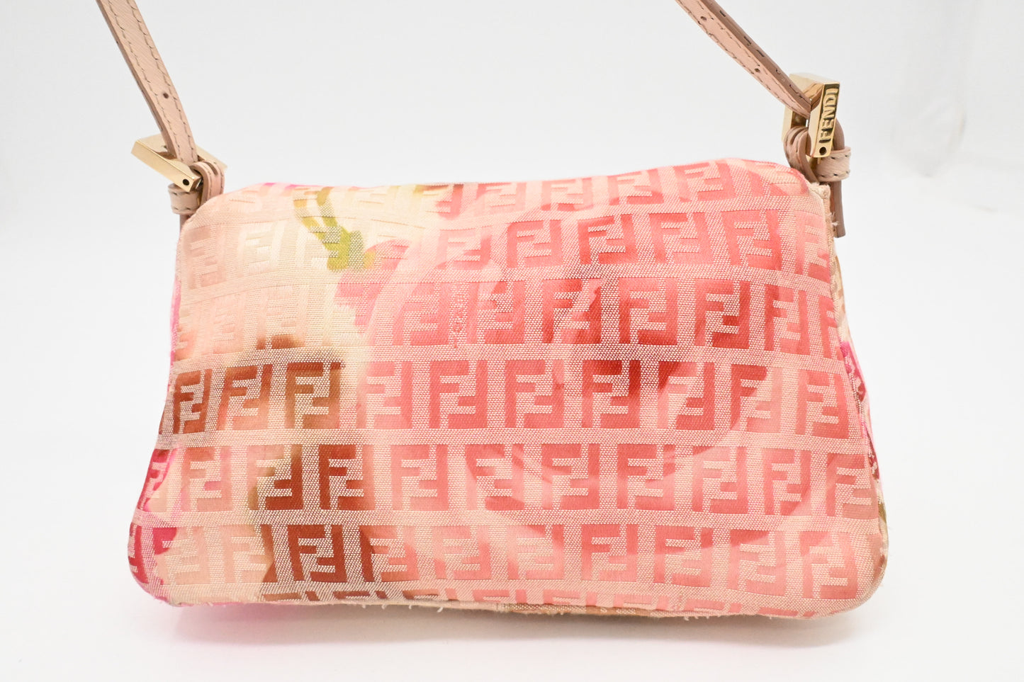 Fendi Mama Mini Baguette in Pink Floral Zucchino Canvas