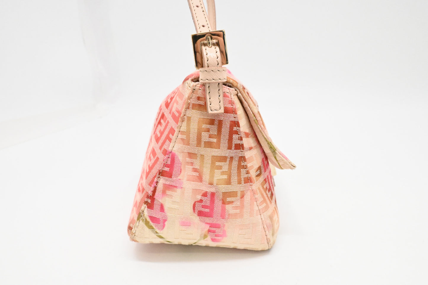 Fendi Mama Mini Baguette in Pink Floral Zucchino Canvas